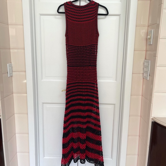 Zara Red and Black Striped Crochet Maxi Dress - Picture 14 of 16